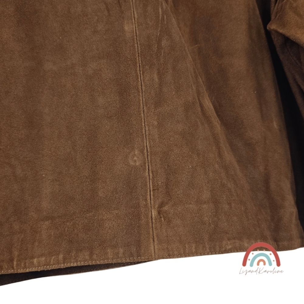 New! Madewell Boxy Crop Jacket in Suede Dark Roast Suede - Picture 13 of 16